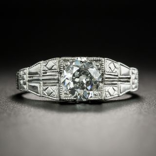 Art Deco 1.01 Carat Diamond Engagement Ring - GIA E VVS2  - 2