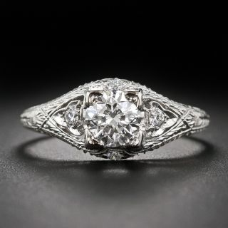 Art Deco 1.01 Carat Diamond Engagement Ring -  GIA G VS2 - 2