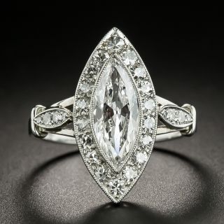 Art Deco 1.10 Carat Marquise Diamond Engagement Ring - 2