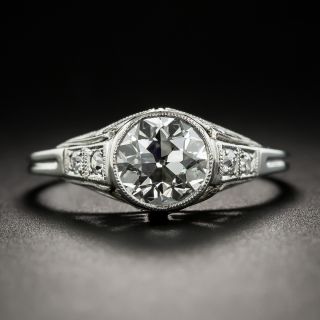 Art Deco 1.19 Carat Platinum and Diamond Engagement Ring - GIA J SI1 - 2