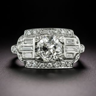 Art Deco 2.13 Carat Cushion-Cut Diamond Engagement Ring - GIA L VS2 - 2