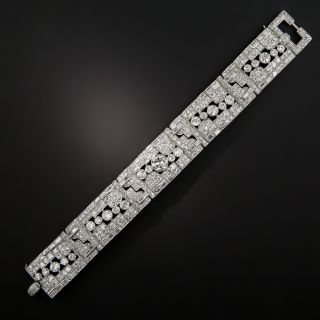 Art Deco 20.00 Carats Platinum Diamond Bracelet  - 1