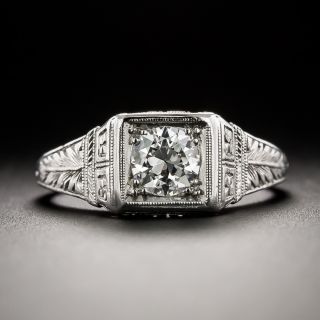 Art Deco .45 Carat Diamond Engagement Ring by Katz and Ogush - 3