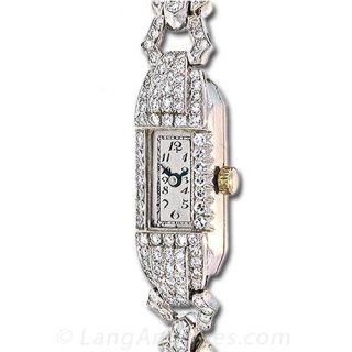 Art Deco Diamond Bracelet Dress Watch