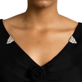 Art Deco Diamond Dress Clips