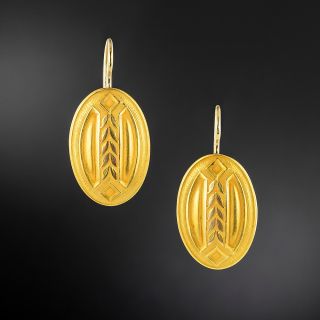 Art Nouveau Gold Earrings by Brassler - 2