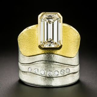Atelier Zobel 3.47 Carat Emerald Cut Diamond Ring by Peter Schmid - GIA F VS2 - 4