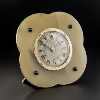 Cartier Art Deco Agate Table Clock - 3