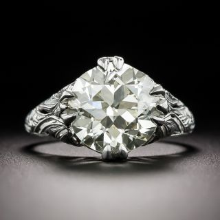 Edwardian 3.67 Carat Diamond Engagement Ring - GIA QR VS2 - 3