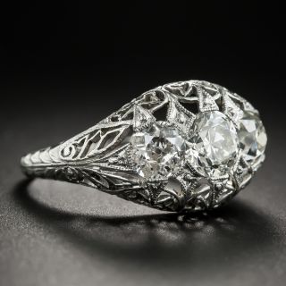 Edwardian/Art Deco Platinum Three-Stone Diamond Ring