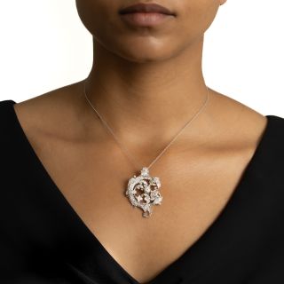 Edwardian Diamond Swirl Pendant/Brooch