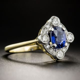 Edwardian Style 1.31 Carat Sapphire and Diamond Ring