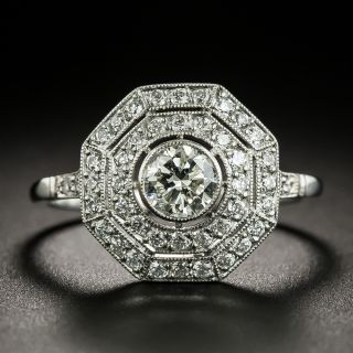 Edwardian Style .48 Carat Octagonal Diamond Ring - 3