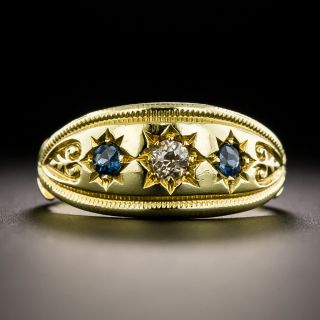 English Victorian Diamond And Sapphire Star Set Ring, Circa 1911 - 3