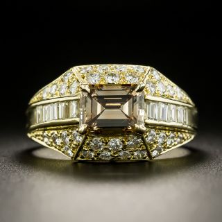 Estate 1.05 Carat Emerald-Cut Natural Fancy Brown-Yellow Diamond Ring - GIA - 1