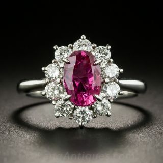 Estate 1.53 Carat No-Heat Pink Sapphire and Diamond Ring - GIA  - 2