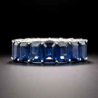 Estate 9.00 Carat Total Emerald-Cut Sapphire Eternity Ring, Size 6 1/4 - 3