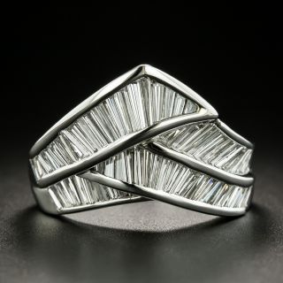 Estate Baguette Diamond Chevron-Shaped Ring - 2