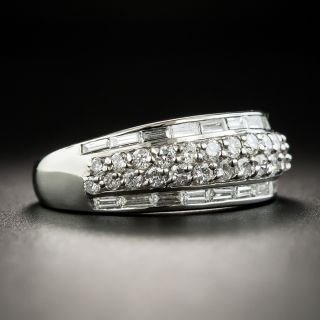 Estate Diamond Baguette and Round Brilliant Cut Band Ring