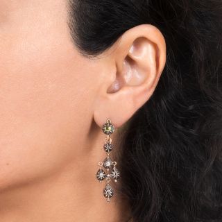 Late-Georgian Day and Night Diamond Drop Earrings 