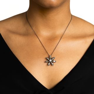 Georgian Diamond Flower Pendant