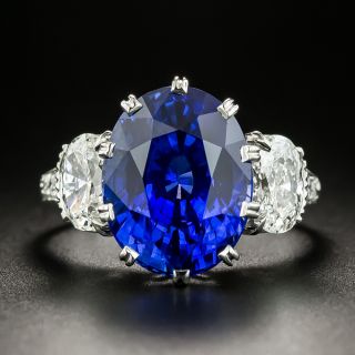 Lang Collection 8.62 Carat Fine Ceylon Sapphire and Diamond Ring  - 2