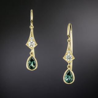 Lang Collection Tourmaline and Diamond Dangle Earrings - 4