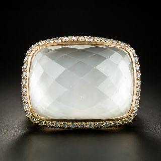 Large Rock Crystal and Diamond Ring - 3