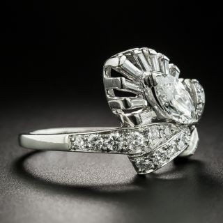Mid-Century Platinum .80 Carat Marquise Diamond Ring