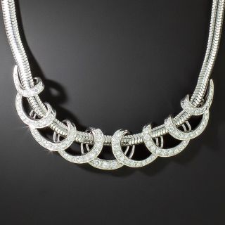 Retro Diamond Spiral Necklace - 2